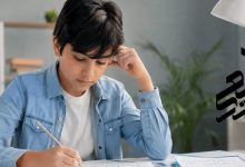 دانش_آموز پایه ششم در حال تمرین برای کلاس تیزهوشان ششم و آمادگی آزمون