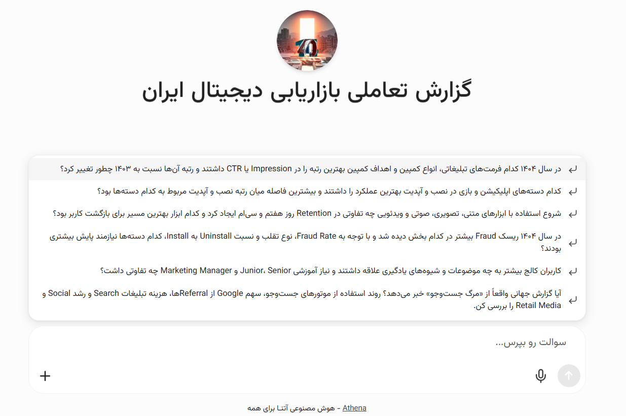 صفحه پرسش و پاسخ تعاملی بازاریابی دیجیتیال ایران صفحه پرسش و پاسخ تعاملی بازاریابی دیجیتیال ایران